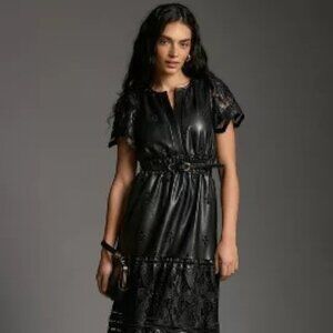 The Somerset Maxi Dress: Faux Leather Embroidered Edition